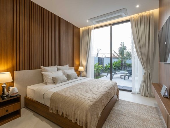 bedroom of pool villa