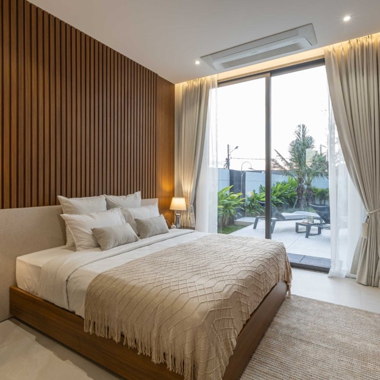 bedroom of pool villa