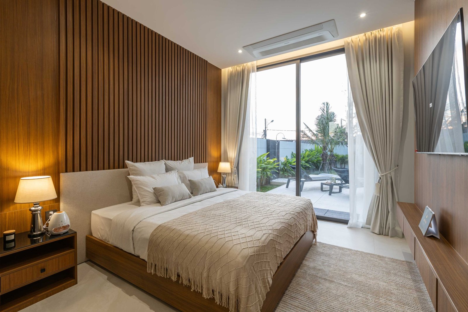 bedroom of pool villa