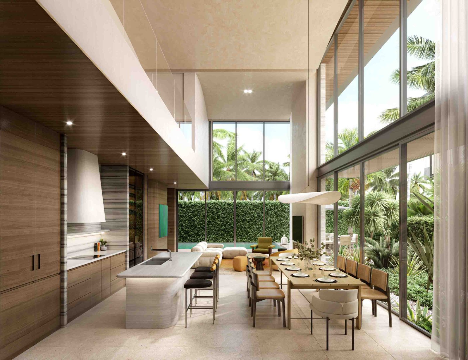 living room of villa in phuket tropical